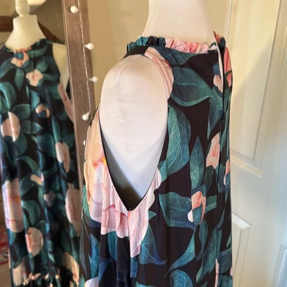 MAC DUGGAL
High Neck Floral Babydoll Long Dress - Picture 9 of 15